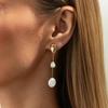 SHIXIN Unique Asymmetry Imitation Pearl Drop Earrings Women Creative Irregular Geometric Pendant Earrings Fashion Jewelry Gift