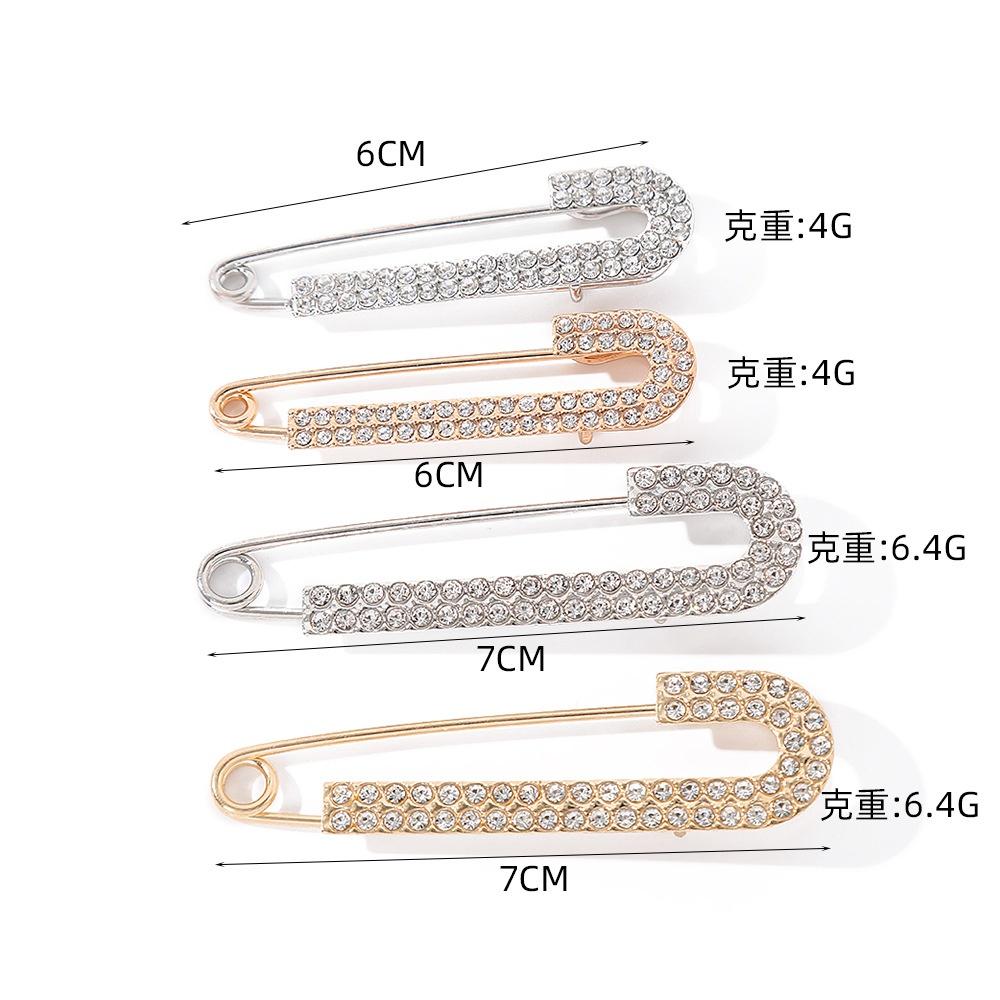 2pcs Matel Crystal Brooches Waistband Fixing Buckle Safety Pin Multifunction Brooch Pins for Women Waist Buckle Wholesale