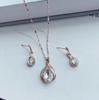 Chic Rhinestone Zircon Jewelry Set: Necklace, Earrings, Ring & Watch for Women