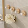Solid Wood No-Drill Adhesive Wall Hook for Bathroom & Door, Clothes & Hat Storage
