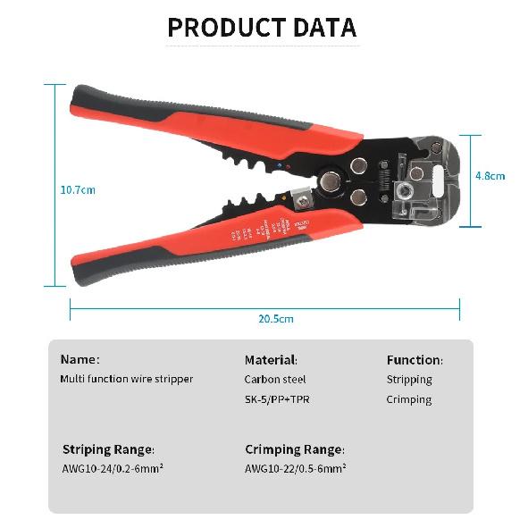Professional Electrician Wire Tool Cable Wire Stripper Cutter Crimper Automatic Multifunctional Crimping Stripping Plier Tools