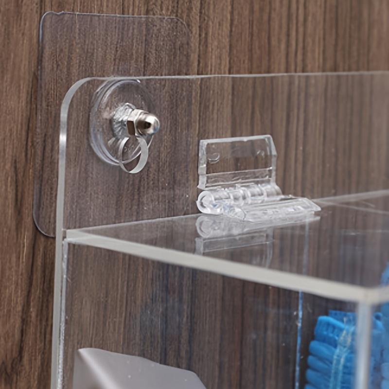 Magnetic Acrylic Storage Box Transparent, 3 Compartment Wall Mounted Organizer for Gloves, Shoe Covers, Masks Paper Towels