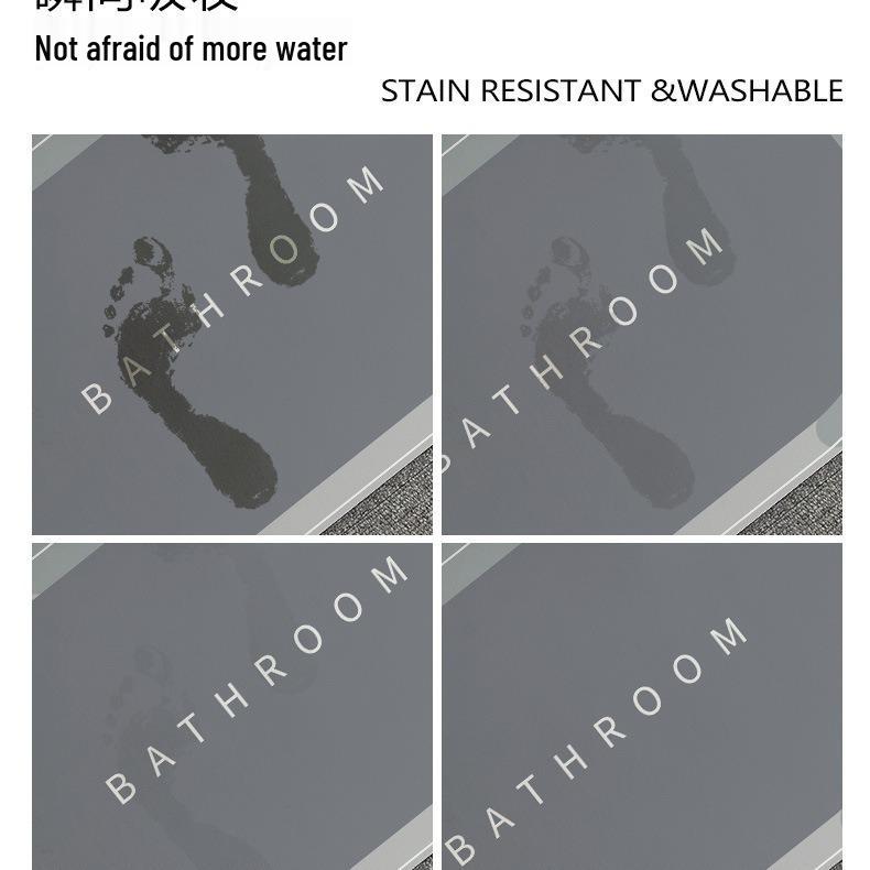 Diatom Mud Quick-Dry Non-Slip Bathroom Mat - Water Absorbent, Wear & Dirt-Resistant, Wash-Free, Perfect for Toilet Doors