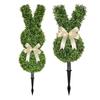 Easter Bunny Topiary Tree Garden Stake Rabbit Shaped Artificial Topiary with Bow Indoor Outdoor Porch Easter Holiday Party Decoration