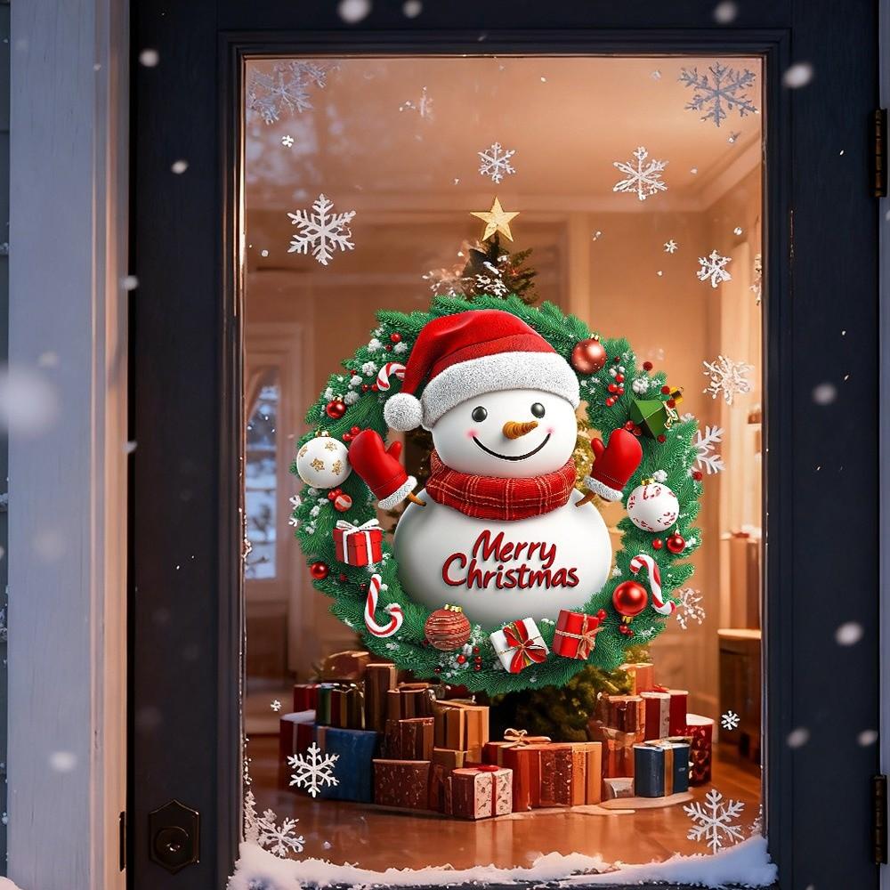 Frohes Weihnachtsthema Weihnachtsfensteraufkleber Elektrostatischer Glasaufkleber Glasdekoration