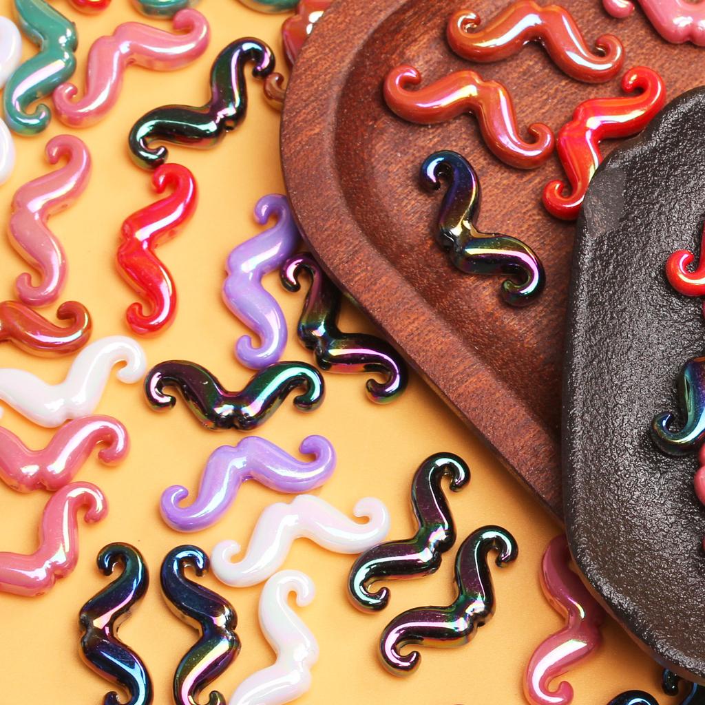 20pcs 9.1*23.6mm Colorful Acrylic Beard Beads DIY Handmade Jewelry Accessories