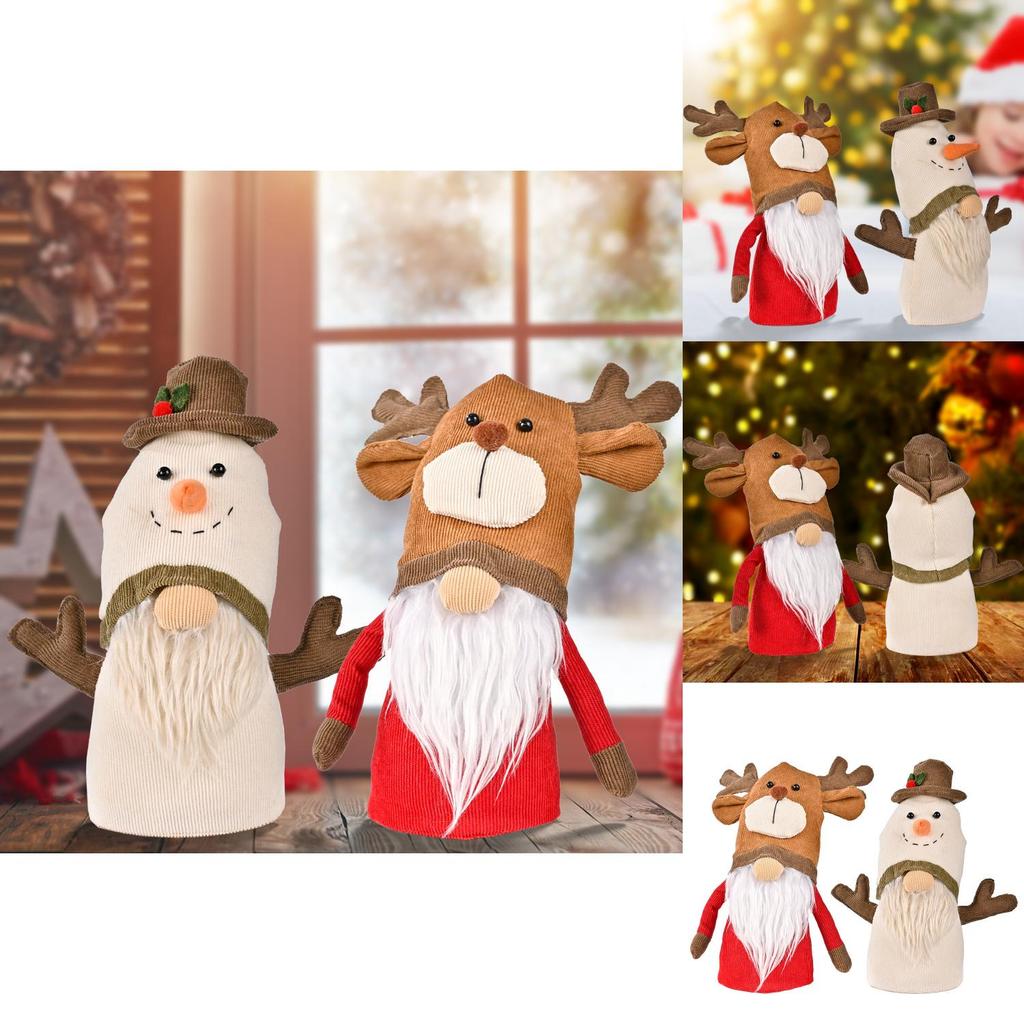 Adorable Plush Christmas Decoration Rudolf Doll With Antlers Perfect For Holiday Cheer