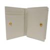 Used 9921 Business Card Holder 468994 7946 Grain Powder Textured Leather Bifold Logo Ivory Unisex from Japan AUTHENTIC