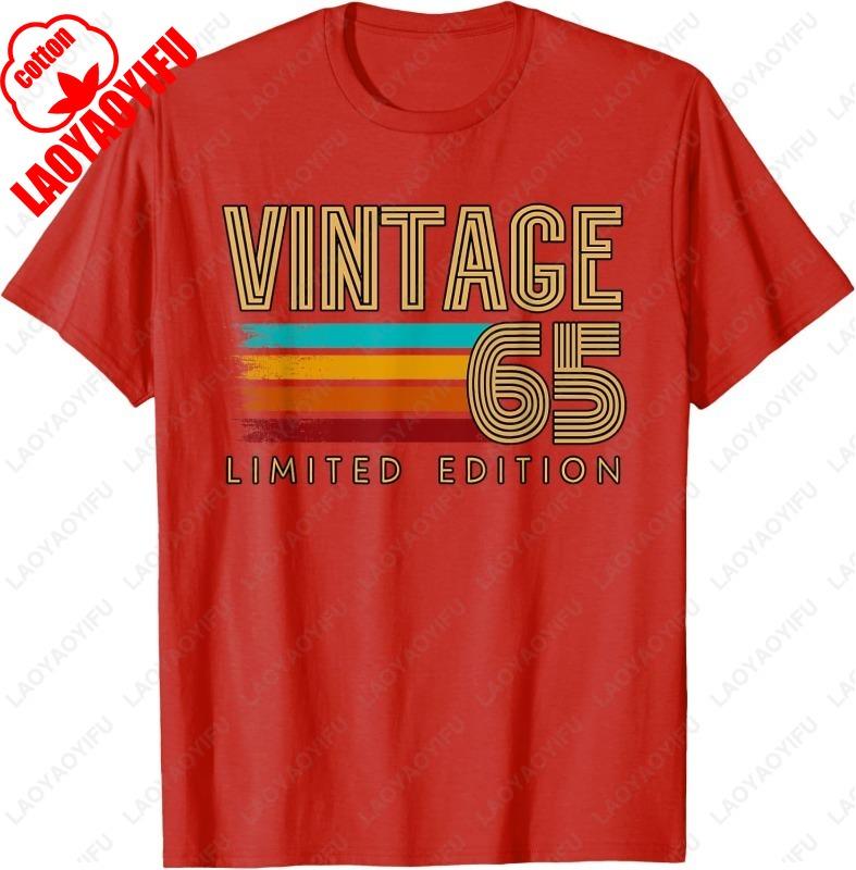 1960 Urodziny Vintage 65 Koszulka 65. Prezent Urodzinowy Śmieszna Koszulka Unisex Streetwear Letnia Oddychająca Bawełna Koszulki Modne Topy