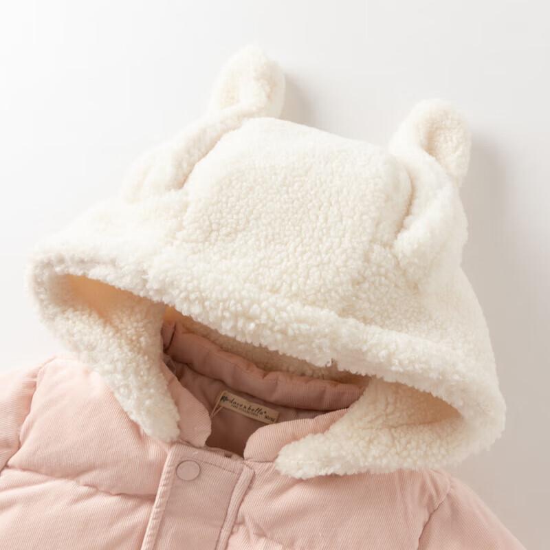 DAVE & BELLA Kids White Duck Down Corduroy Puffer Jacket