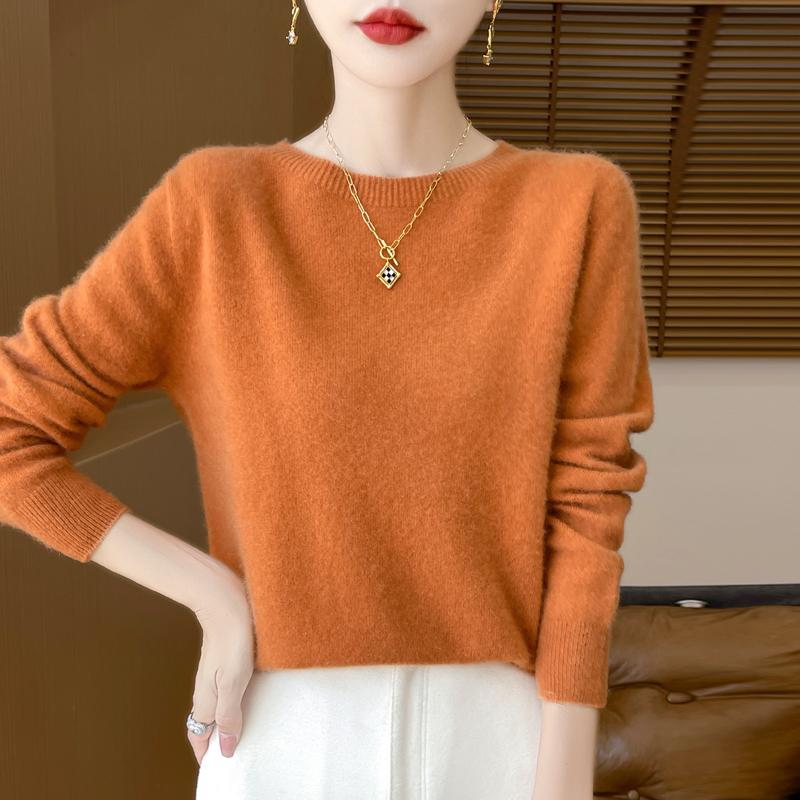 Women's Cashmere Sweater Qinghe Cashmere 30% Cashmere 70% Wool Autumn and Winter Pullover Warm and Fashionable