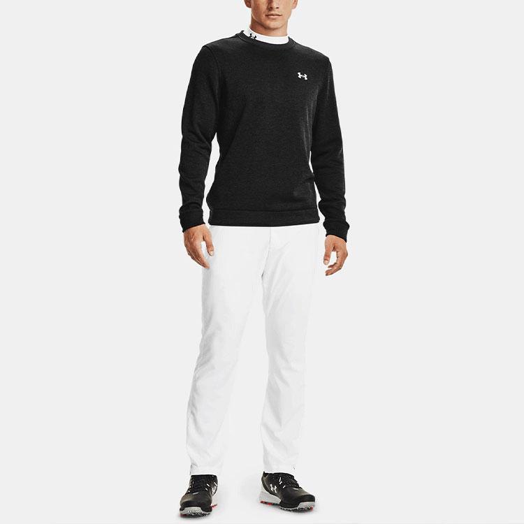 Under Armour Sweater Golf Fleece Crewneck Pullover Men Sweater Black 1360503-001