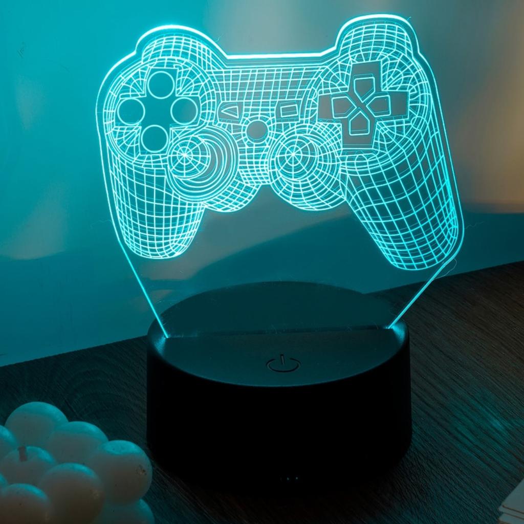 USB powered modern game controller LED night light, home bedroom table lamp, gamer birthday gift, lighting and decoration