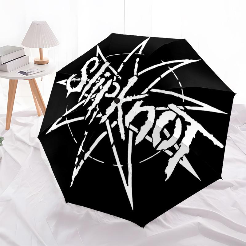 1PC Slipknot Band Logo Automatic Open/Close Umbrella, 8-Rib Sturdy Frame, Lightweight Portable Umbrella, Commute, Business - Ideal Gift for Friend, Vi