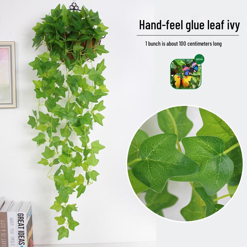 Artificial Pothos & Spider Plant Rattan Vine Wall Hanging for Indoor/Outdoor Decor