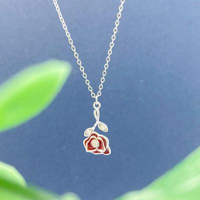 S925 Sterlingsilber Rosenblumen-Halskette - Elegantes Design, Perfekt für modische Frauen & Beste Freundin Geburtstagsgeschenke