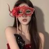 Mască de Față Sexy pentru Femei, cu Dantelă Decupată, de Mascaradă, Prințesă, cu Pană Neagră, Accesorii pentru Petrecere de Bal, Costum de Petrecere pentru Fete, Mască de Cosplay de Mascaradă