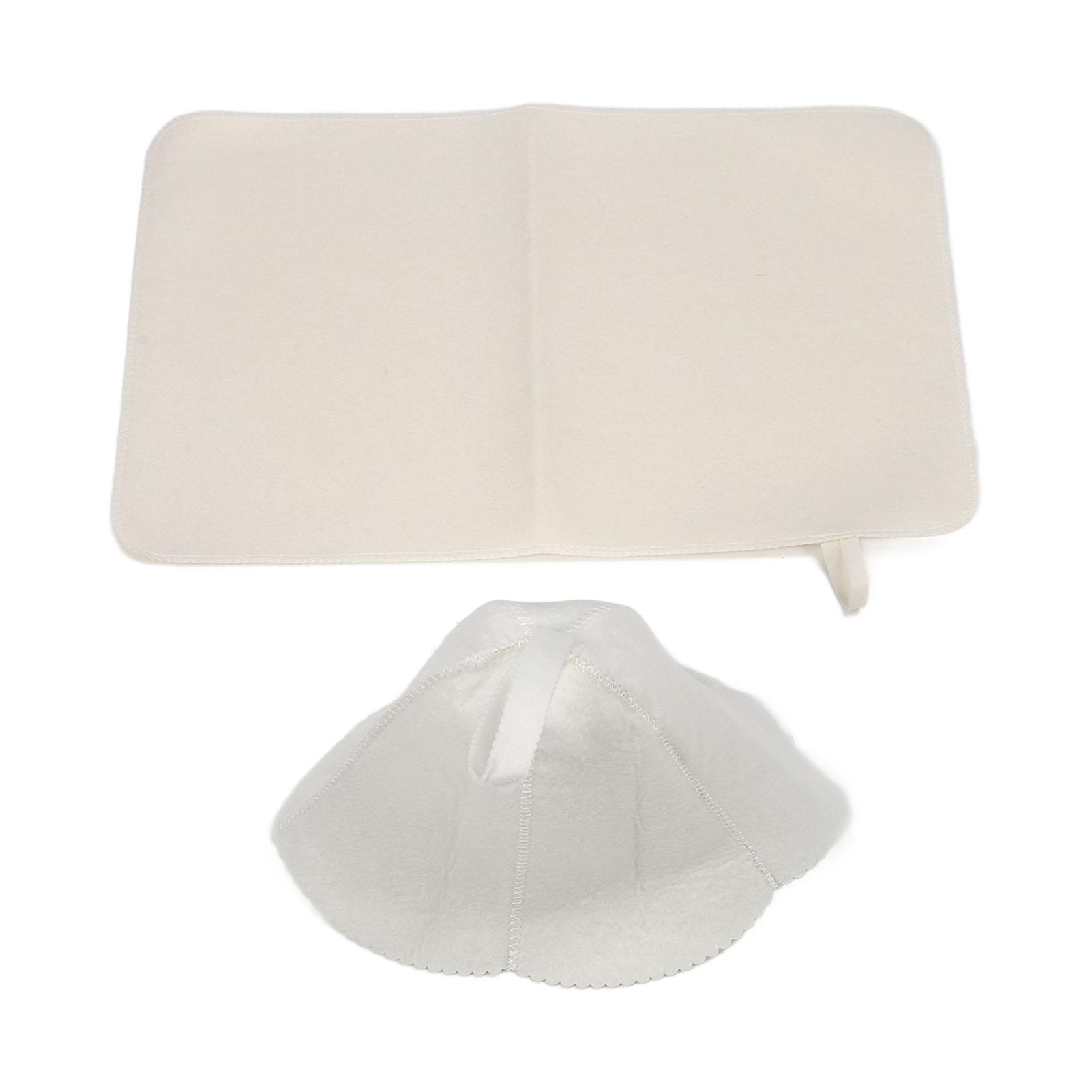 

Шапка для сауны с фетровой подкладкой, аксессуары для бани, шапочка для защиты головы и волос для мужчин и женщин, белая