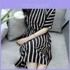 Elegant Women Fashion Summer A Line Stripe Midi Dress In Plus Size For The Stylish You
