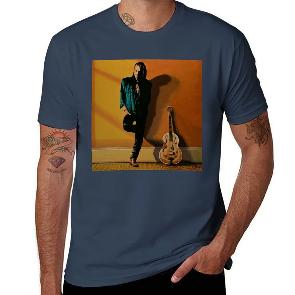 Chris Whitley Painting Classic TShirt Christmas Casual Short Sleeve Top TShirt