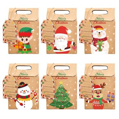 Celebratory Holiday Paper Gift Bags for Christmas Treats and Small Party Bonuses
