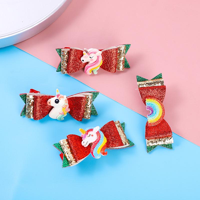 

Christmas Cartoon Unicorn Hair Clips - Fairy Fashion Side Bangs Clip & Accessories