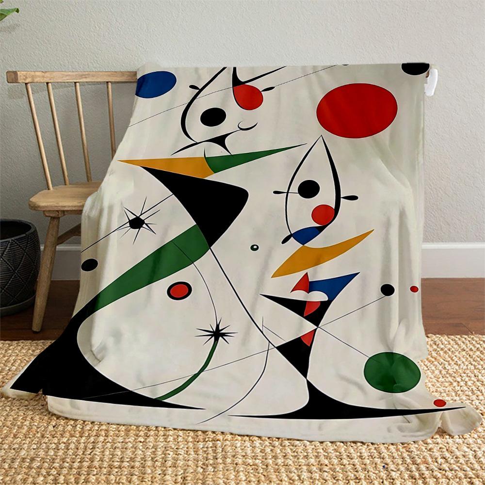 1PC Abstract ArtOutdoor Flannel Blanket - Soft Plush Decor for Picnics, Camping, Bedroom, Playroom, Office, or Lunch Break 1246A