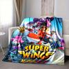 1Pc Super Wings Adventure Flannel Blanket, Soft And Comfortable, Casual Warm, Camping Travel, Christmas, Halloween Xmas Gift N1334