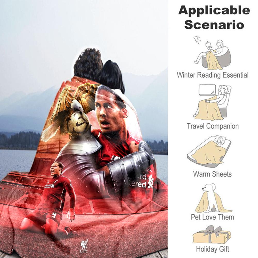 Liverpool Football Blanket Durable Comfort Suitable For Office Chair Sofa Bedding Four Seasons Multipurpose Modern