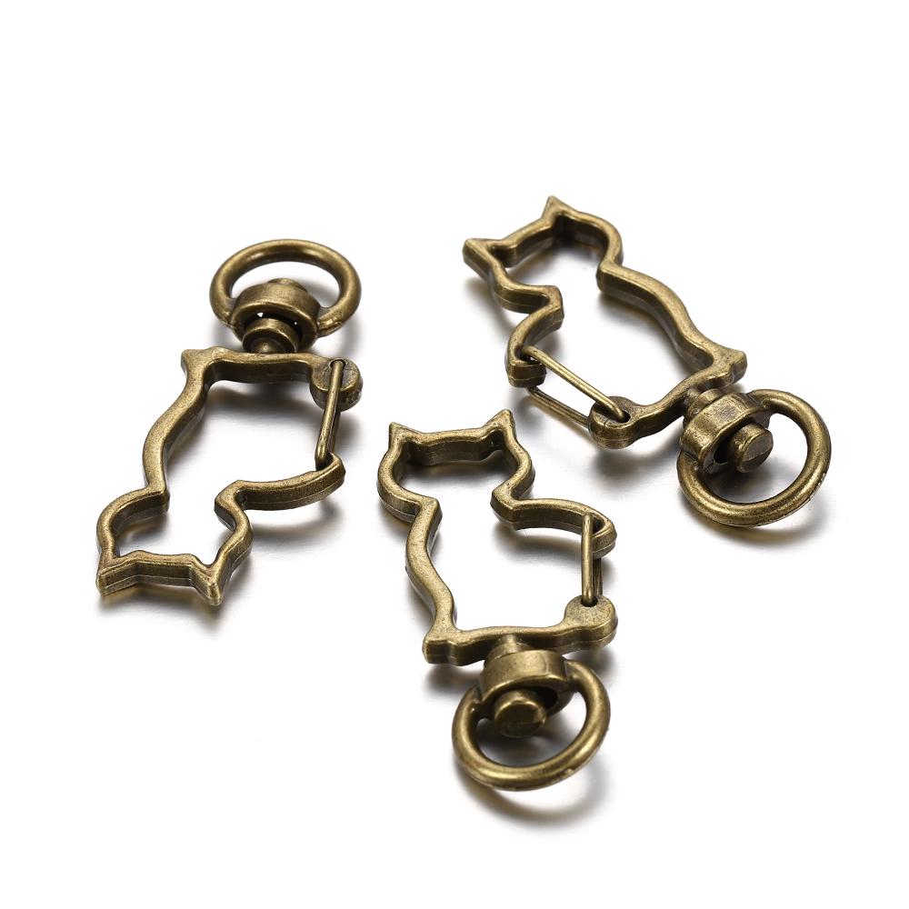 10pcs Cat Heart Snap Hook Trigger Clips Buckles for Keychain Lobster Lobster Clasp Hooks for Key Ring Clasp Jewelry Accessories