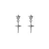 Huazi Diamond Cross Earrings 6+4mm: Versatile Design Jewelry for Women