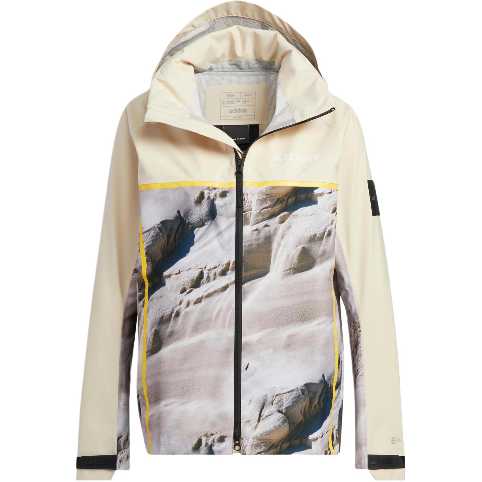 

Adidas National Geographic RAIN.RDY Waterproof Hooded Jacket Women Sand Strata IC1992 S