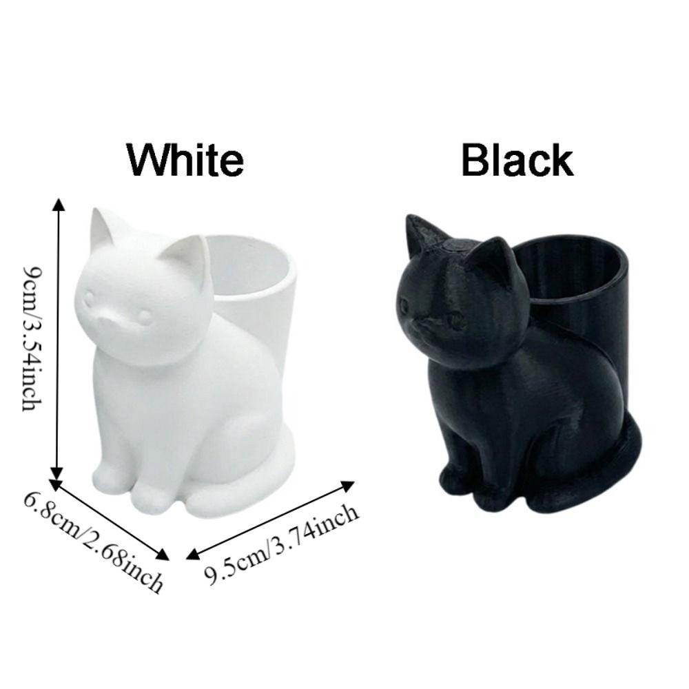 3D Printed Cat-Shaped Storage Tube Plastic Stationery Storage Box Funny Desk Organizer Office