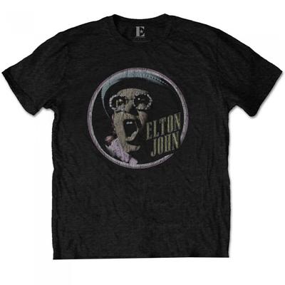 Elton John Unisex Adult Circle Cotton T-Shirt