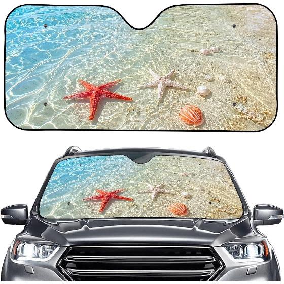 Talayituse Funny Family Dogs Print Windshield Sunshade for Car SUV Truck Foldable Uv Ray Reflector Front Window Sun Shade Visor Shield Cover