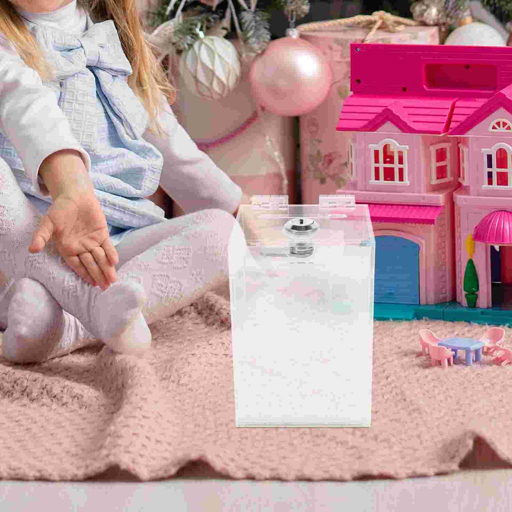 Transparent Acrylic Money Box Piggy Bank for Kids Coin Jar Adults Tip Jars Gift Holder Office Mailbox Donation Cash