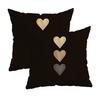 Hearts On Black Pillowcaseszipper Design, Decorative Pillowcase, 45X45 Cm Pillowcase