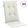 High Back Cushions 4 pcs. Cream Melange 120 x 50 x 4 cm Fabric