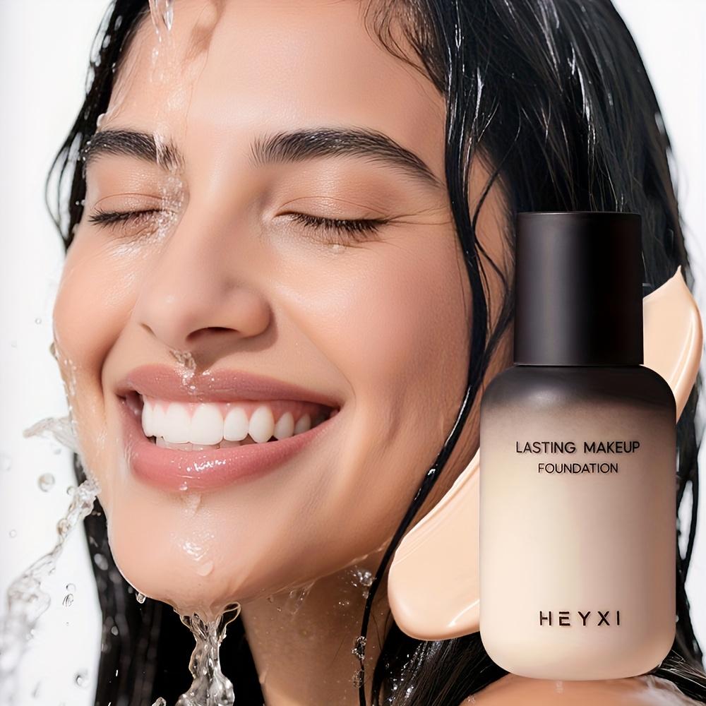 Long-Lasting Full Coverage Liquid Foundation, Oil-Free & Sweat-Resistant, 24H Wear, Natural Matte Finish Waterproof & Sweatproof Foundation BB Cream