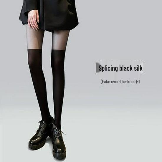 

Жіночі комбіновані чорні панчохи: Весняно-осінні панчохи-імітація гольфів та панчохи до стегна в стилі JK One Size (with Cardboard + Transparent Bag)
