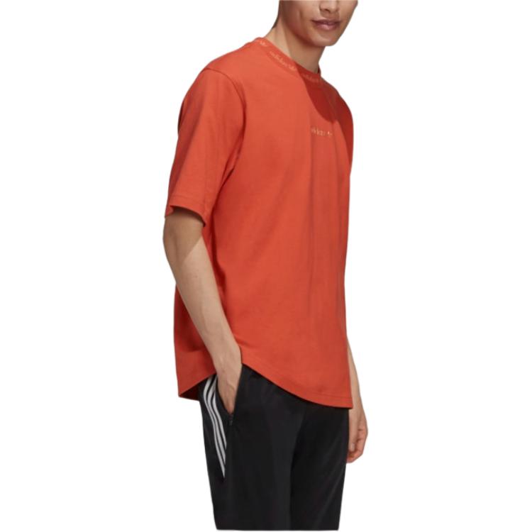 Adidas Originals Crew Neck Pullover Short Sleeve T-Shirt Men Tops Orange-Red HB8046