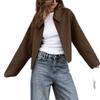 2025 European & American Women's Vintage Solid Color Lapel Short Jacket