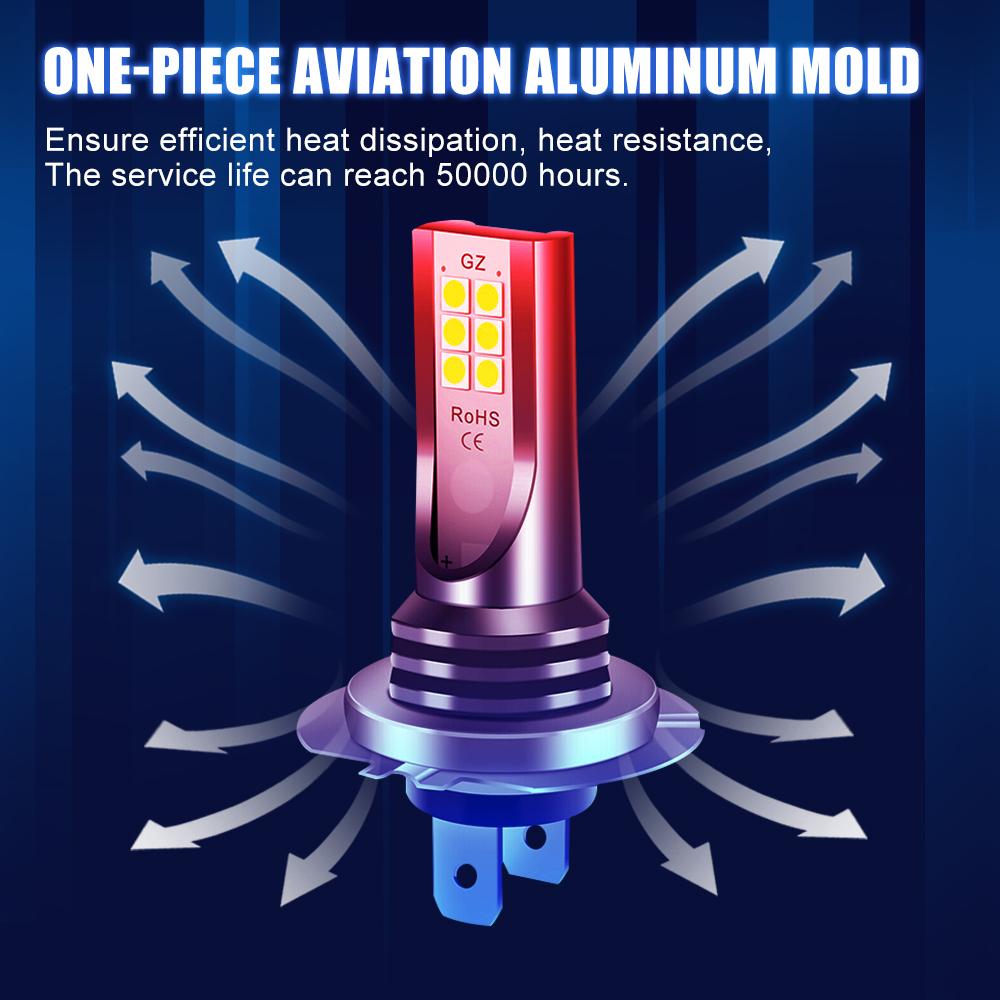 2pcs H7 LED Headlight Bulb Kit Car Fog Light 110W Super-Bright Low Beam 6000K Waterproof Super Bright for Vehicle Accessory