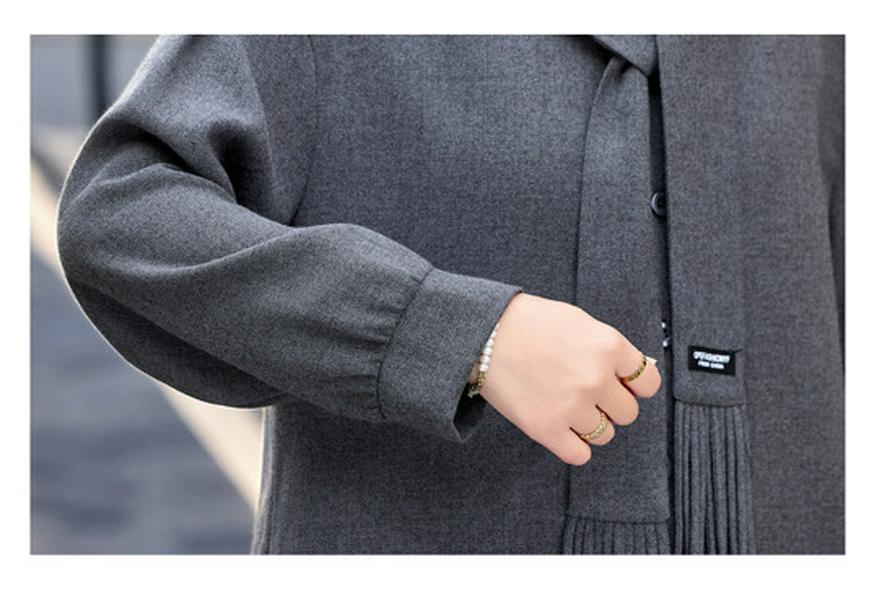 Stylish Spring/Autumn Two-Piece Set: Long-Sleeve Top & Wide-Leg Pants for Middle-Aged Women