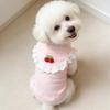 Pet Sleeveless Shirt Spring Summer Lace Ruffle Embroidery Cherry Small Breed Dogs Cats Clothes Breathable Pet Costume Outfit Apparel