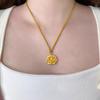 Gold Court Style Peony Flower Pendant Necklace - Chinese Trend