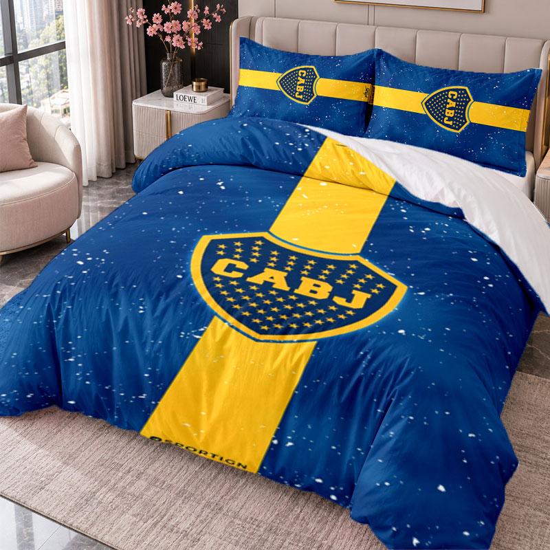 Boca Juniors 3Pcs Bedding Set Duvet Cover With Two Pillowcases For Bedroom Home Decoration