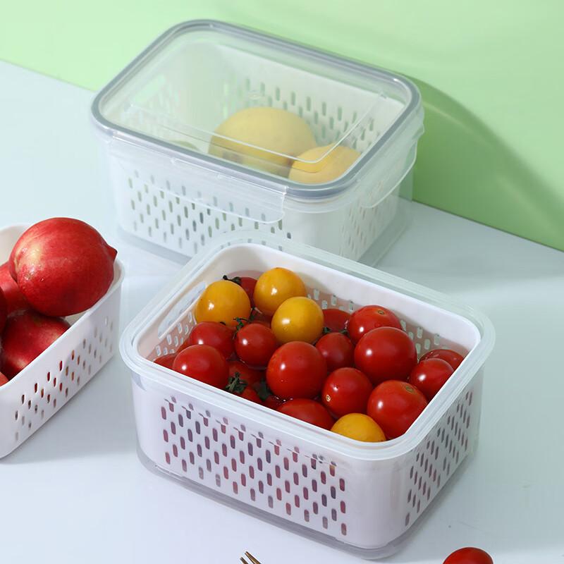 ZISIZ Transparent Plastic Drainer Food Storage Box