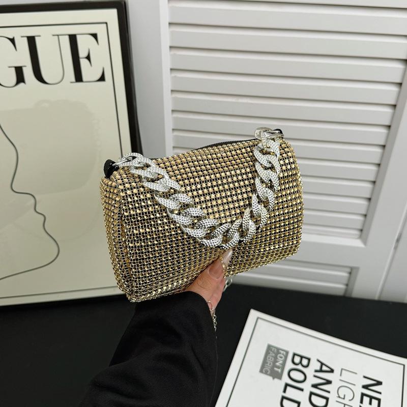 Popular Diamond Noodle Handbag Chain Pillow Bag Versatile Shoulder Bag Women's New Handbag Crossbody Women's Bag