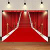 Fondo Fotografico Tappeto Rosso di Hollywood, Tema Uscita Film e Premio Oscar, Fondo Fotografico Focalizzato sull'Oro, Decorazioni per Eventi e Palchi